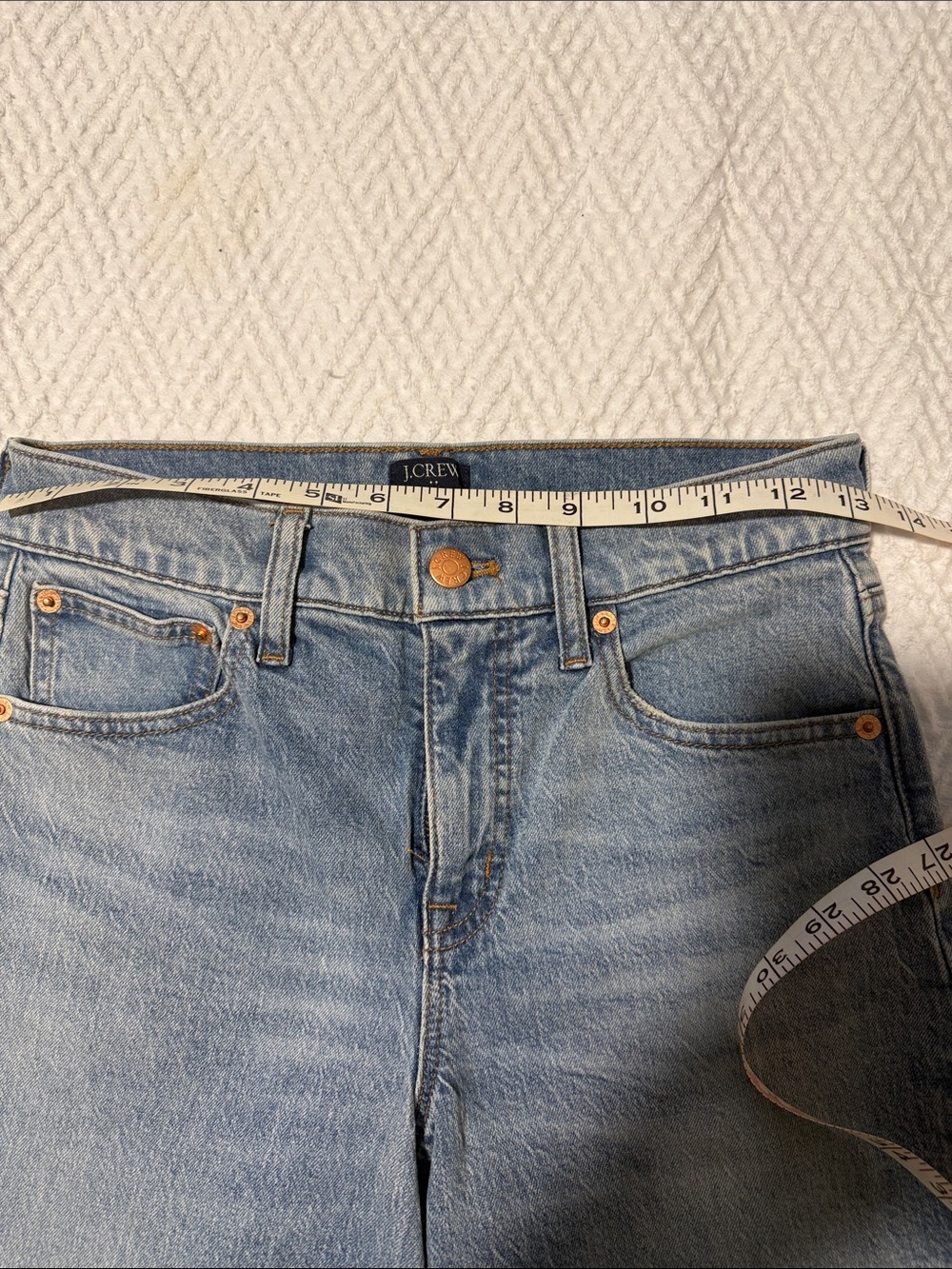 J. Crew Light Wash Wide-Leg Jeans with Frayed Hem - Picture 5 of 7